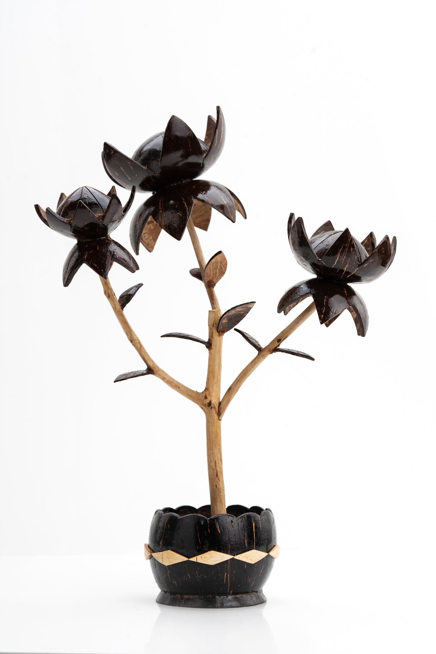 Handcrafted Coconut Shell Lotus Blossom
