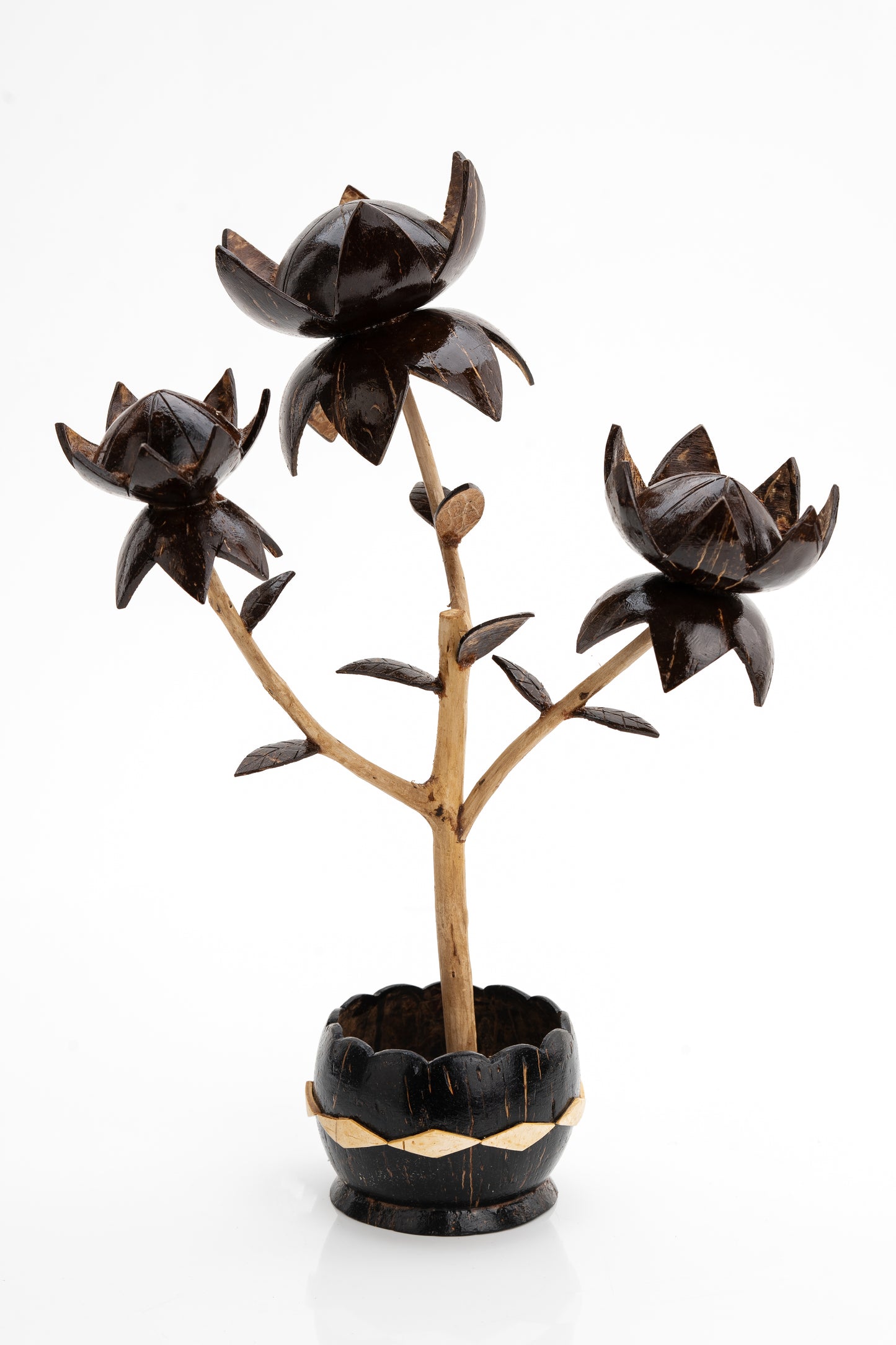Handcrafted Coconut Shell Lotus Blossom