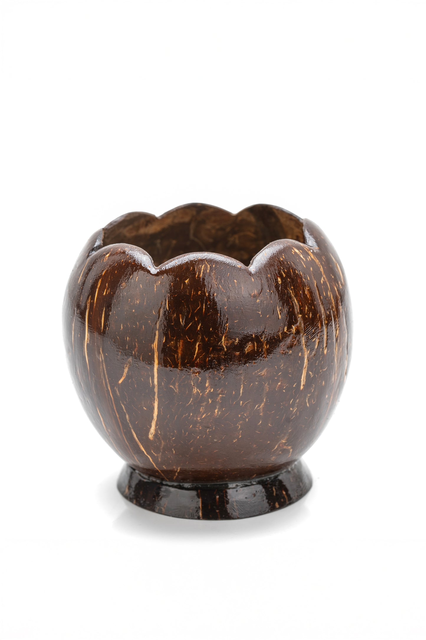 Handcrafted Coconut Shell Scalloped Bowl