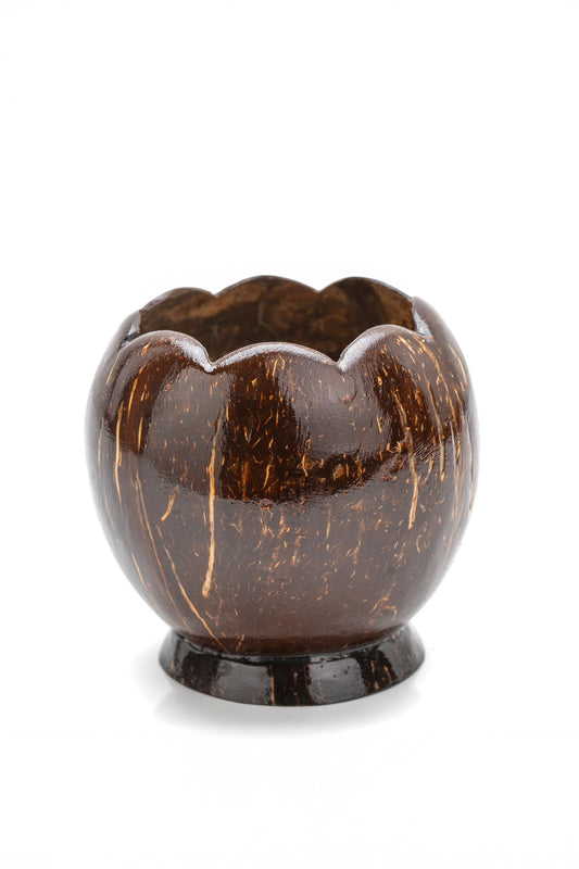 Handcrafted Coconut Shell Scalloped Bowl