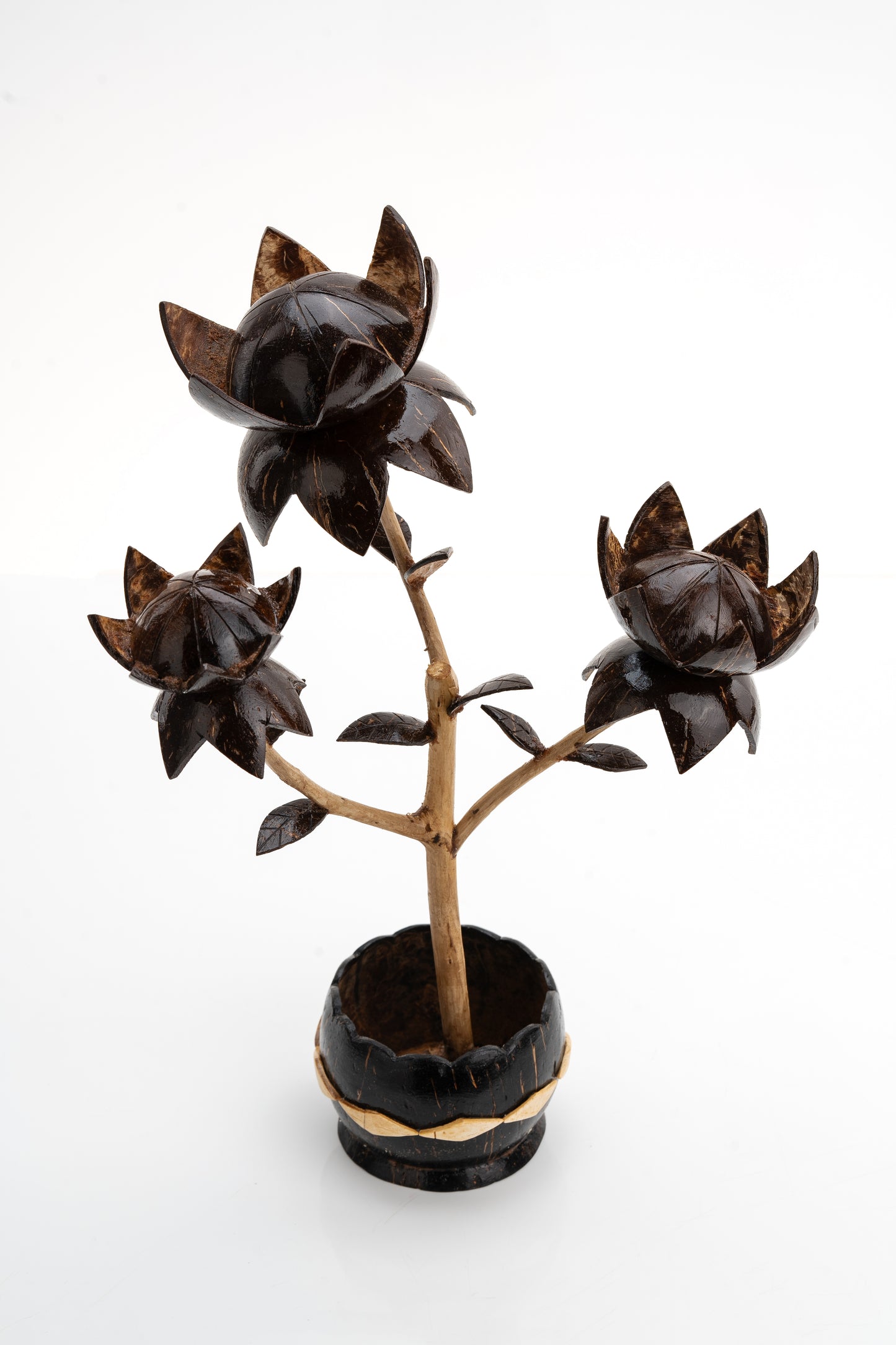 Handcrafted Coconut Shell Lotus Blossom