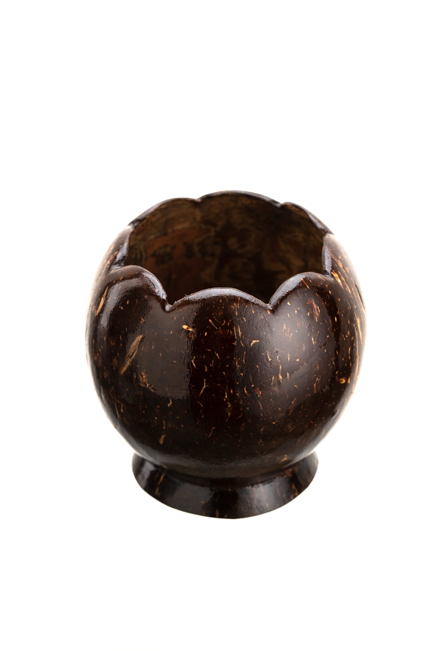 Handcrafted Coconut Shell Scalloped Bowl